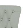 High Back Chair - Light Grey Velvet with Button Design | HipoMarket