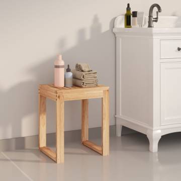 Rustic Bathroom Stool - Solid Walnut Wood | 40x30x46 cm