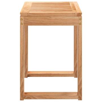 Rustic Bathroom Stool - Solid Walnut Wood | 40x30x46 cm