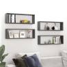 Wall Cube Shelf 4 pcs High Gloss Grey 80x15x26.5 cm Engineered Wood Colour high gloss grey Size 80 x 15 x 26.5 cm Quantity in Package 4 Number of Pieces 1 