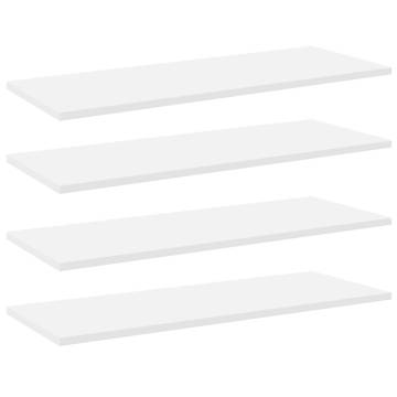 Bookshelf Boards 4 pcs White - Engineered Wood Storage Solutions