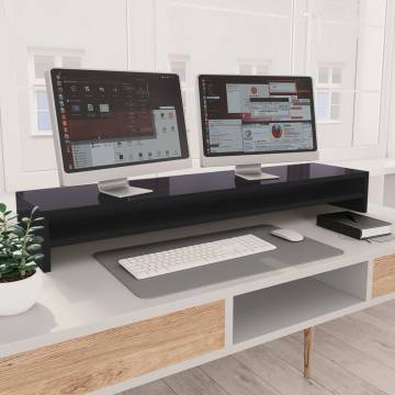 Monitor Stand High Gloss Grey - Ergonomic Design