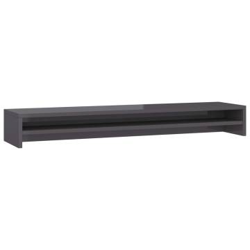 Monitor Stand High Gloss Grey - Ergonomic Design