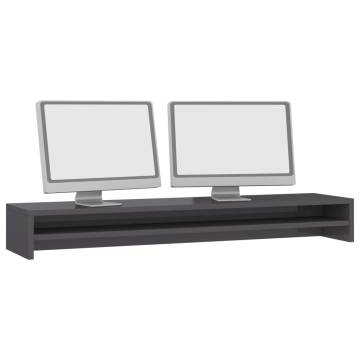 Monitor Stand High Gloss Grey - Ergonomic Design