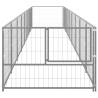 Dog Kennel Silver 8 m² Steel - Durable Outdoor Pet Enclosure