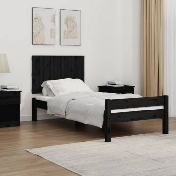 Wall Headboard Black 95.5x3x60 cm - Solid Pine Elegance