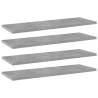 Bookshelf Boards 4 pcs Concrete Grey 60x20x1.5 cm Engineered Wood Colour concrete grey Size 60 x 20 x 1.5 cm Quantity in Package 4 