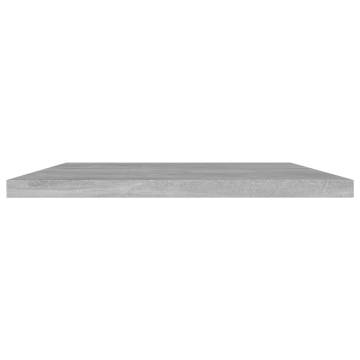 Bookshelf Boards 4 pcs Concrete Grey - Engineered Wood Storage