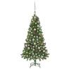 Artificial Pre-lit Christmas Tree with Ball Set&Pine Cones 150 cm Colour green and rose Size 150 x 89 cm Quantity in Package 1 Number of Branch Tips 