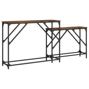 Elegant Nesting Console Tables - Smoked Oak | Hipo Market