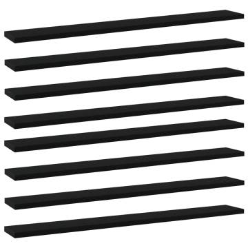 Bookshelf Boards Set of 8 - Black Engineered Wood | Hipo Market