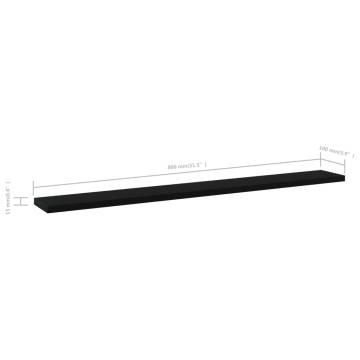 Bookshelf Boards Set of 8 - Black Engineered Wood | Hipo Market