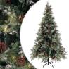 Pre-lit Christmas Tree with Pine Cones Green&White 195 cm PVC&PE Size 195 x 105 cm Quantity in Package 1 Number of Branch Tips Number of LEDs 