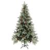 Pre-lit Christmas Tree with Pine Cones - 195 cm Green & White