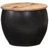 Coffee Table Round 53x43 cm Solid Mango Wood Colour black Size 53 x 43 cm Quantity in Package 1 