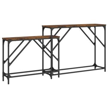 Elegant Nesting Console Tables - Smoked Oak | Hipo Market