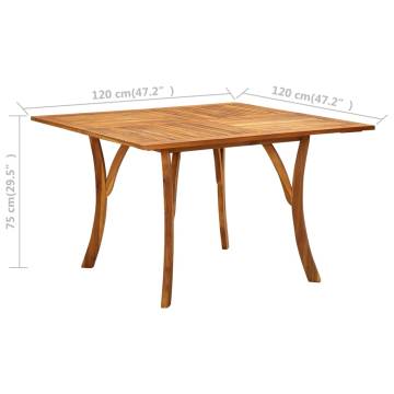 Garden Table 120x120 cm - Solid Acacia Wood | Hipomarket