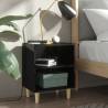 Bed Cabinets Solid Wood Legs 2 pcs High Gloss Black 40x30x50 cm Colour high gloss black Quantity in Package 2 