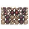 100 pcs Champagne & Brown Christmas Baubles - Shatterproof Decor