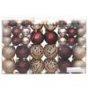 100 pcs Champagne & Brown Christmas Baubles - Shatterproof Decor