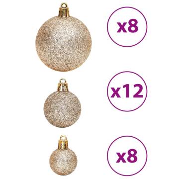 100 pcs Champagne & Brown Christmas Baubles - Shatterproof Decor