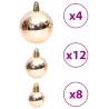 100 pcs Champagne & Brown Christmas Baubles - Shatterproof Decor