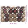 100 pcs Champagne & Brown Christmas Baubles - Shatterproof Decor