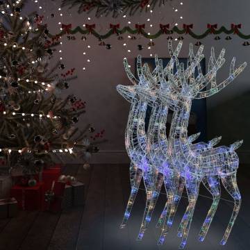 XXL Acrylic Christmas Reindeers - 250 LED Multicolour (3 pcs)