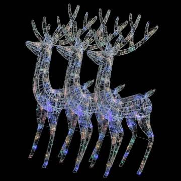 XXL Acrylic Christmas Reindeers - 250 LED Multicolour (3 pcs)