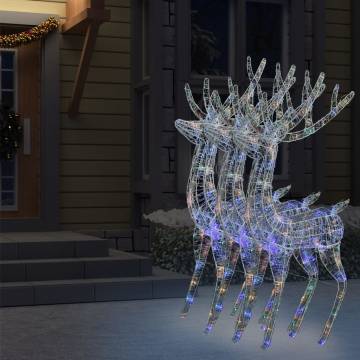 XXL Acrylic Christmas Reindeers - 250 LED Multicolour (3 pcs)