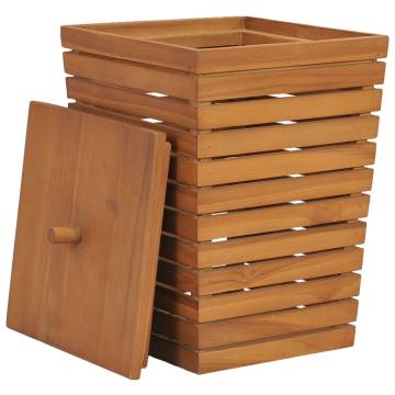 Laundry Basket 30x30x45 cm Solid Teak Wood | HipoMarket