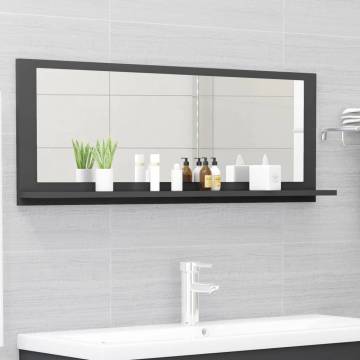 Stylish Grey Bathroom Mirror 100x10.5 cm - Durable Design