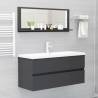 Stylish Grey Bathroom Mirror 100x10.5 cm - Durable Design