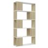 Book Cabinet Room Divider - White & Sonoma Oak 80x24x155 cm