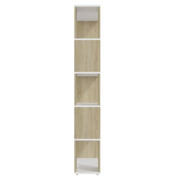 Book Cabinet Room Divider - White & Sonoma Oak 80x24x155 cm