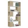 Book Cabinet Room Divider - White & Sonoma Oak 80x24x155 cm