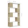 Book Cabinet Room Divider - White & Sonoma Oak 80x24x155 cm