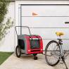 Pet Bike Trailer Red and Grey Oxford Fabric and Iron Colour red Size 68 x 134 x 73 cm 