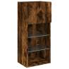 5 Piece LED TV Wall Units in Smoked Oak - Modern Storage Solution