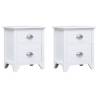 Elegant White Nightstands - Set of 2 with Drawers