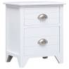 Elegant White Nightstands - Set of 2 with Drawers