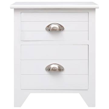 Elegant White Nightstands - Set of 2 with Drawers