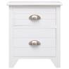 Elegant White Nightstands - Set of 2 with Drawers