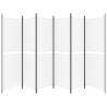 6-Panel White Room Divider - 300x180 cm Fabric | Hipo Market