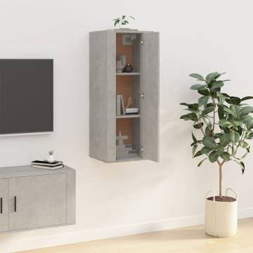 Wall Mounted TV Cabinet - Concrete Grey | Stylish & Functional