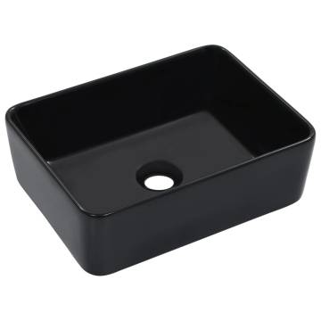 Ceramic Black Wash Basin 40x30x13 cm - Chic & Timeless