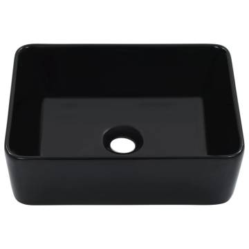 Ceramic Black Wash Basin 40x30x13 cm - Chic & Timeless