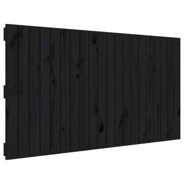 Elegant Black Wall Headboard 127.5x3x60 cm Solid Pine Wood