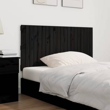 Elegant Black Wall Headboard 127.5x3x60 cm Solid Pine Wood