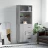 Highboard Grey Sonoma 69.5x34x180 cm Engineered Wood Colour grey sonoma Quantity in Package 1 Model 1 door 3 drawers 